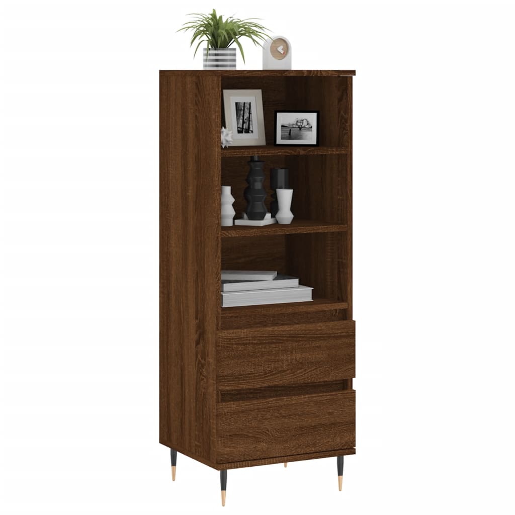 Buffet haut Chêne marron 40x36x110 cm Bois d'ingénierie