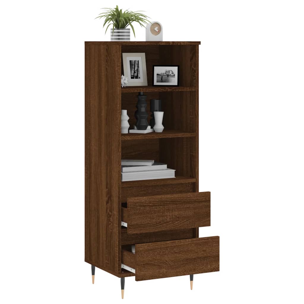 Buffet haut Chêne marron 40x36x110 cm Bois d'ingénierie