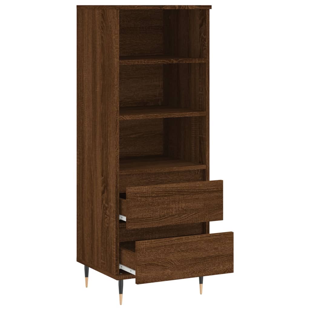 Buffet haut Chêne marron 40x36x110 cm Bois d'ingénierie