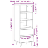 Buffet haut Blanc 40x36x110 cm Bois d'ingénierie