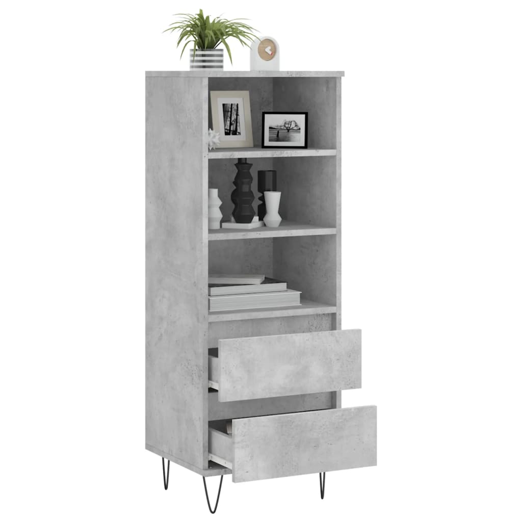 Buffet haut Gris béton 40x36x110 cm Bois d'ingénierie