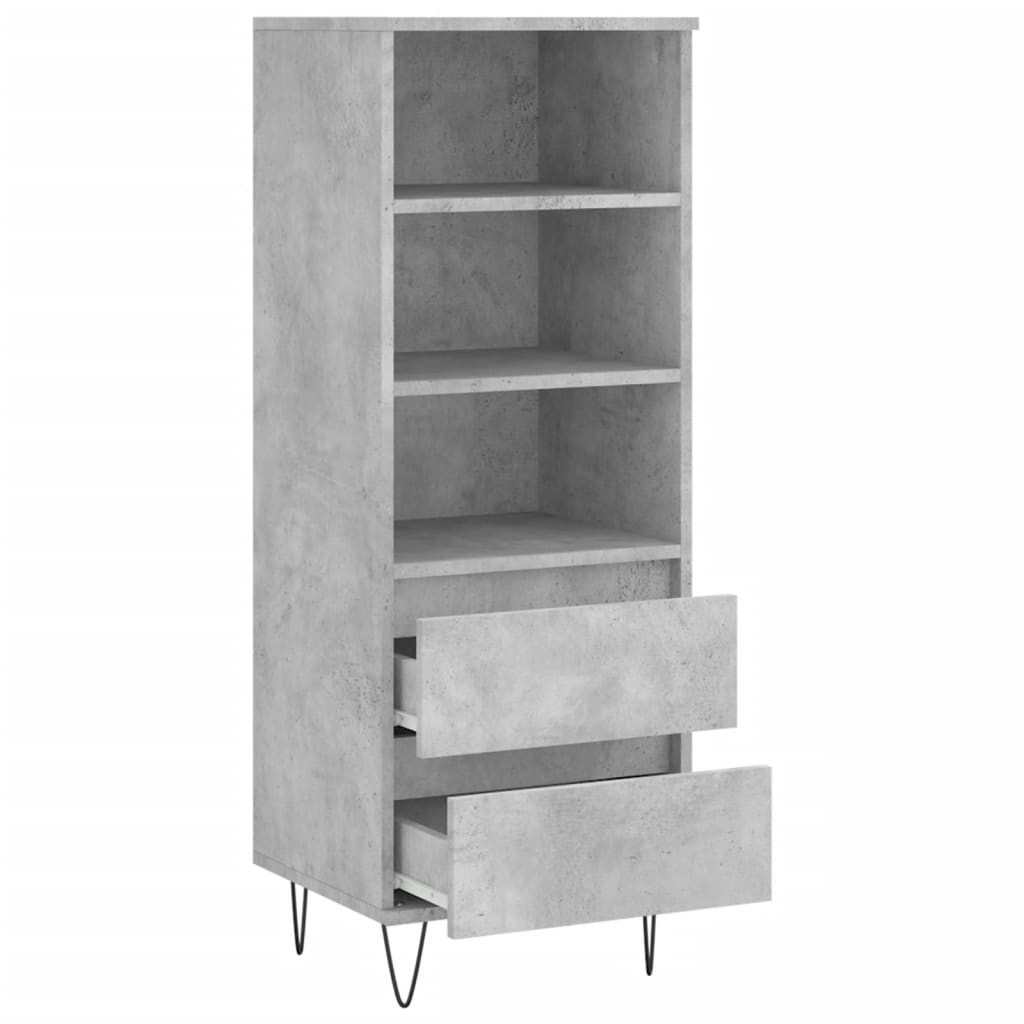 Buffet haut Gris béton 40x36x110 cm Bois d'ingénierie