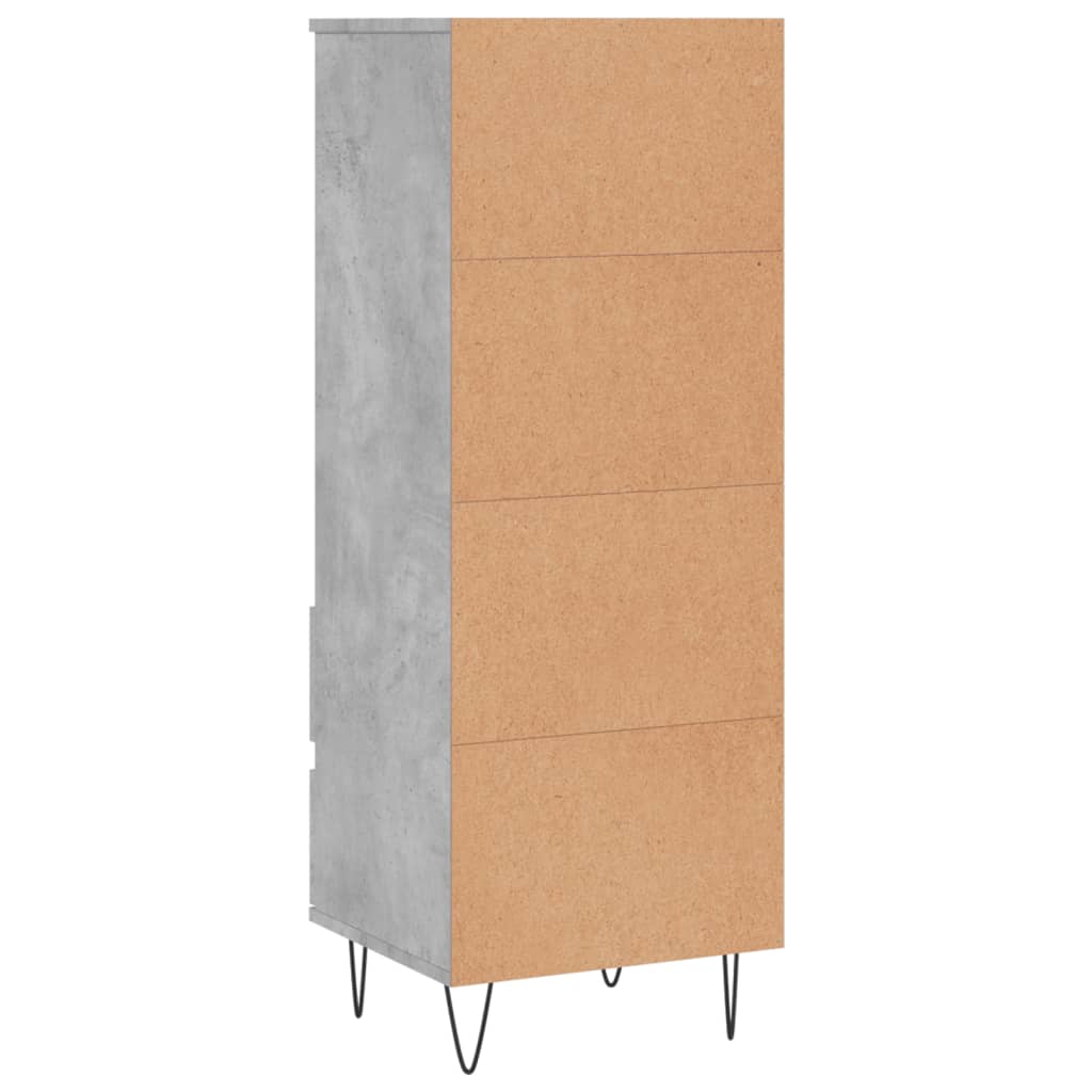 Buffet haut Gris béton 40x36x110 cm Bois d'ingénierie