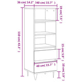 Buffet haut Gris béton 40x36x110 cm Bois d'ingénierie