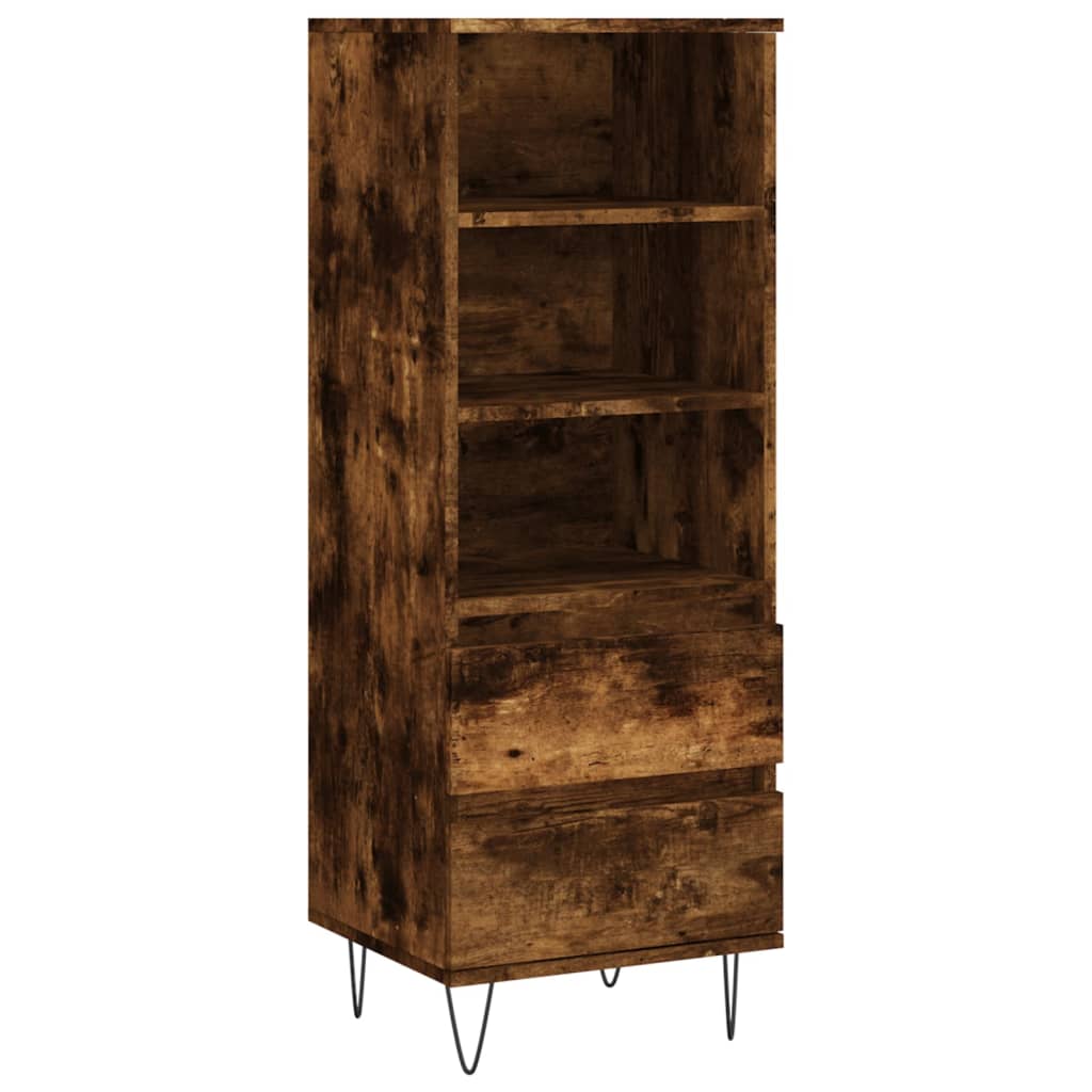 Buffet haut Chêne fumé 40x36x110 cm Bois d'ingénierie