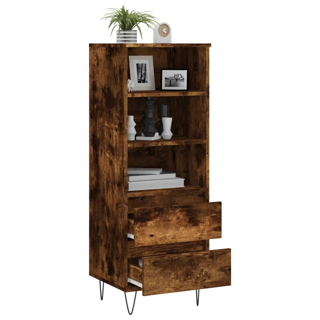 Buffet haut Chêne fumé 40x36x110 cm Bois d'ingénierie