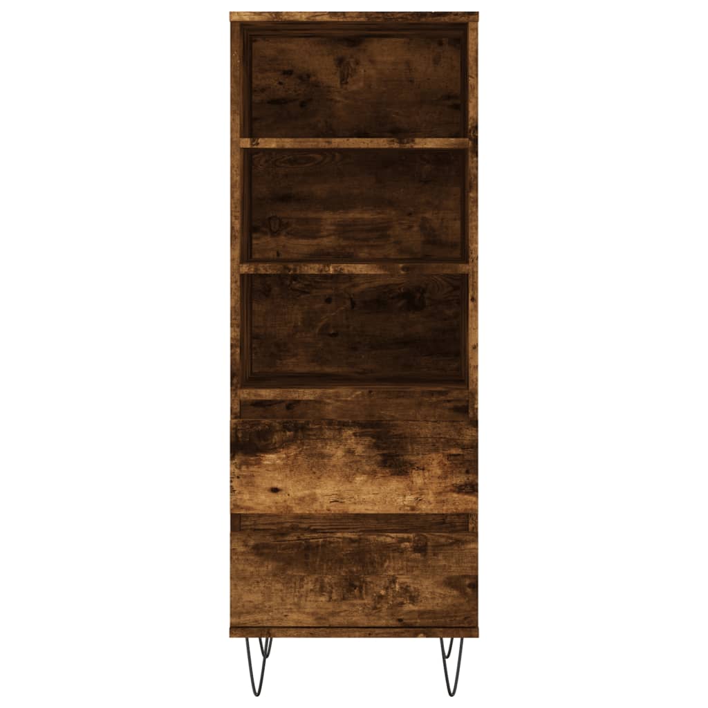 Buffet haut Chêne fumé 40x36x110 cm Bois d'ingénierie