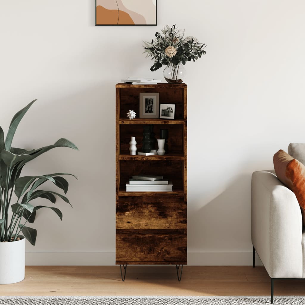 High sideboard Smoked oak 40x36x110 cm Engineered wood