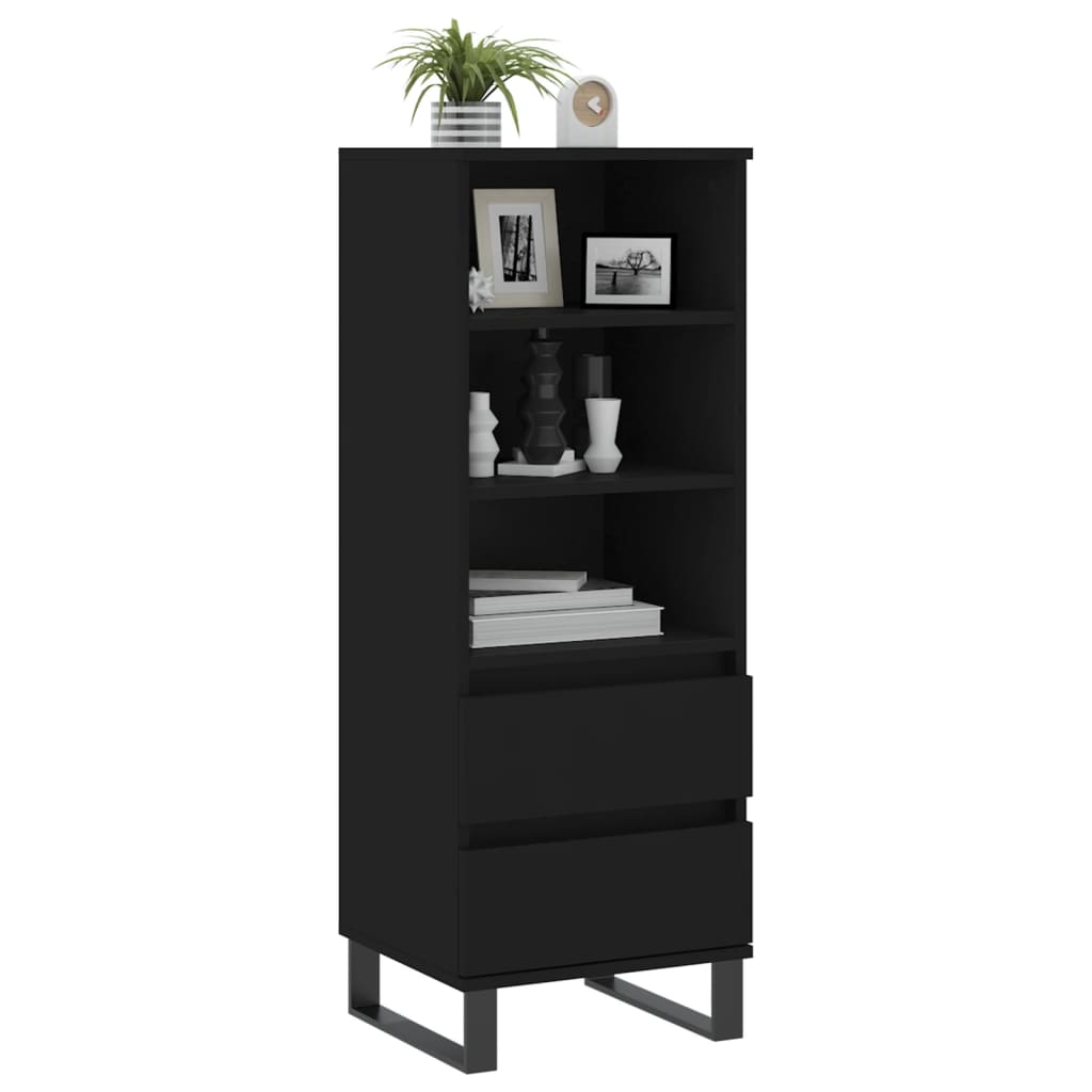 Buffet haut Noir 40x36x110 cm Bois d'ingénierie