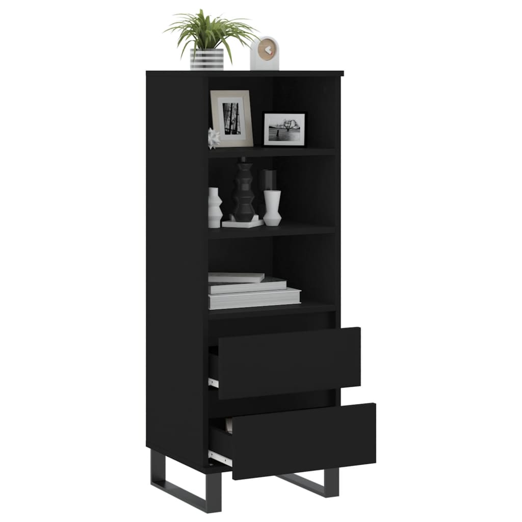 Buffet haut Noir 40x36x110 cm Bois d'ingénierie