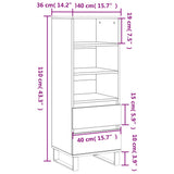 Buffet haut Blanc brillant 40x36x110 cm Bois d'ingénierie