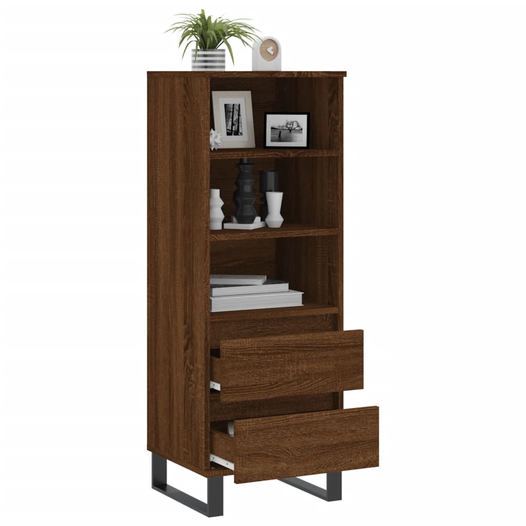 Buffet haut Chêne marron 40x36x110 cm Bois d'ingénierie