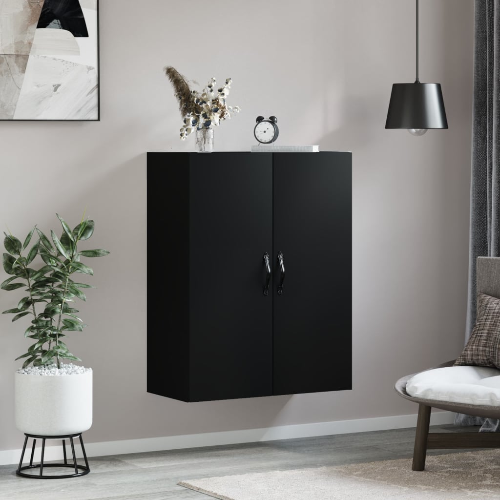 Armoire murale noir 69,5x34x90 cm bois d'ingénierie