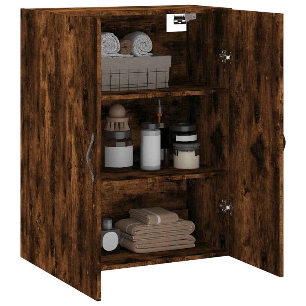 Wandschrank aus geräucherter Eiche, 69,5 x 34 x 90 cm, Holzwerkstoff