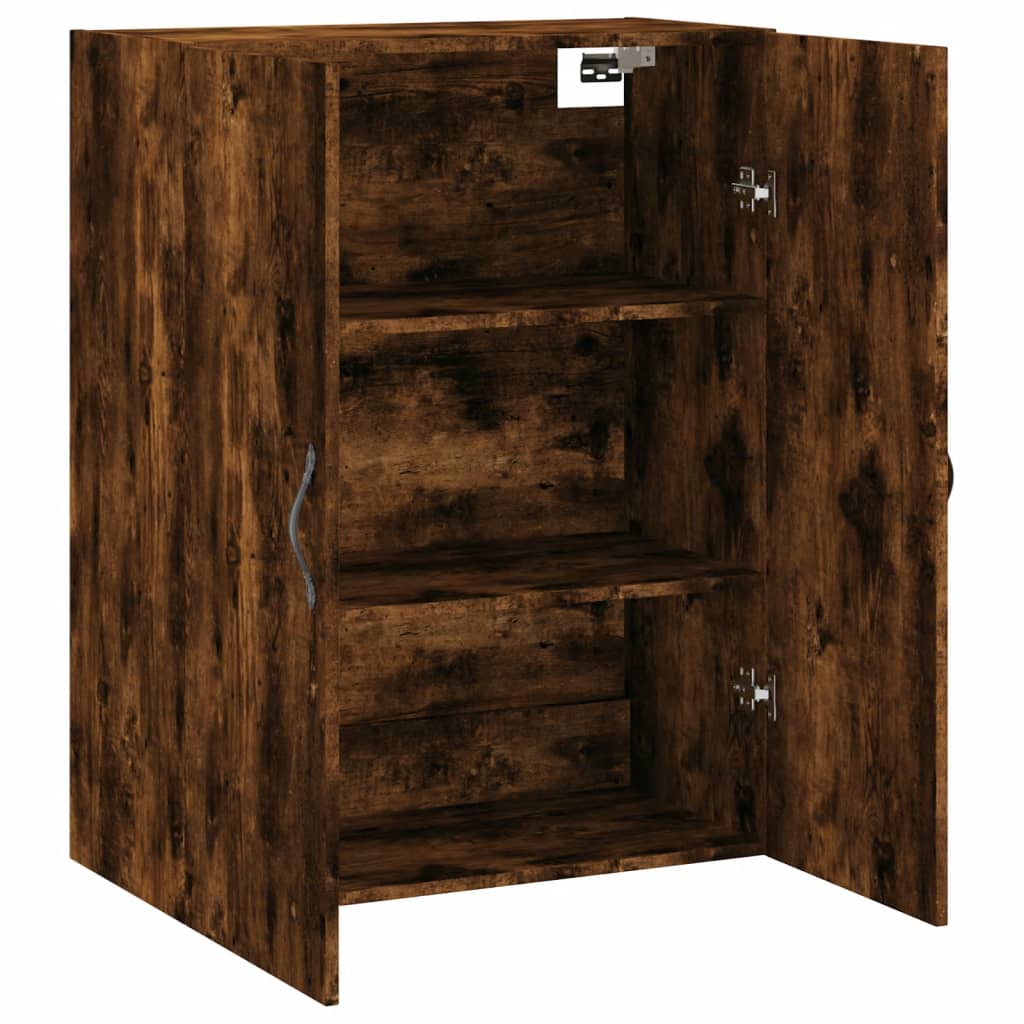 Wandschrank aus geräucherter Eiche, 69,5 x 34 x 90 cm, Holzwerkstoff