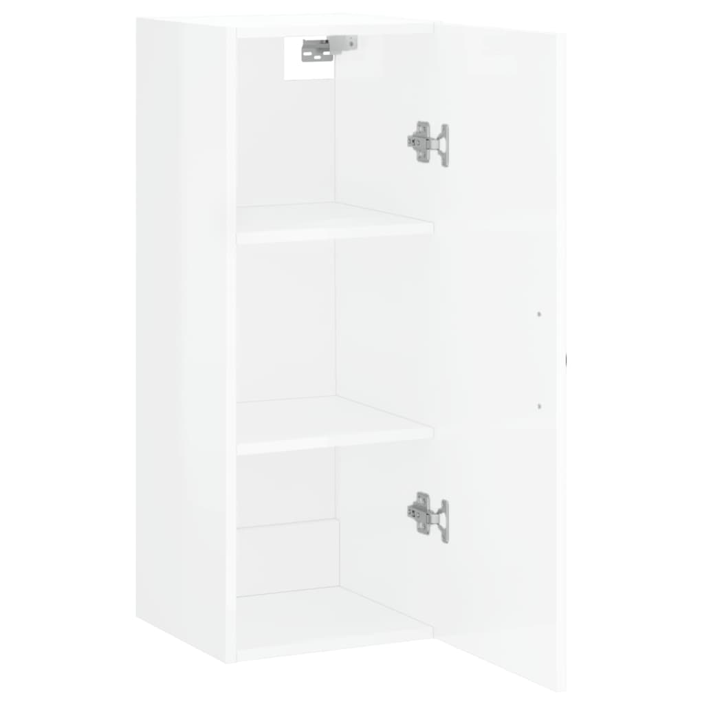 Armoire murale blanc brillant 34,5x34x90 cm bois d'ingénierie