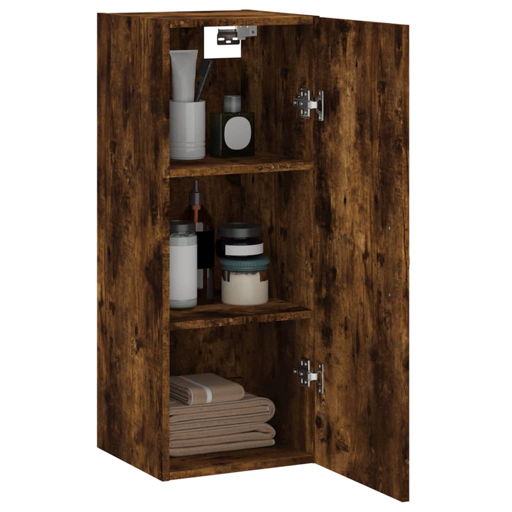 Wandschrank aus geräucherter Eiche, 34,5 x 34 x 90 cm, Holzwerkstoff