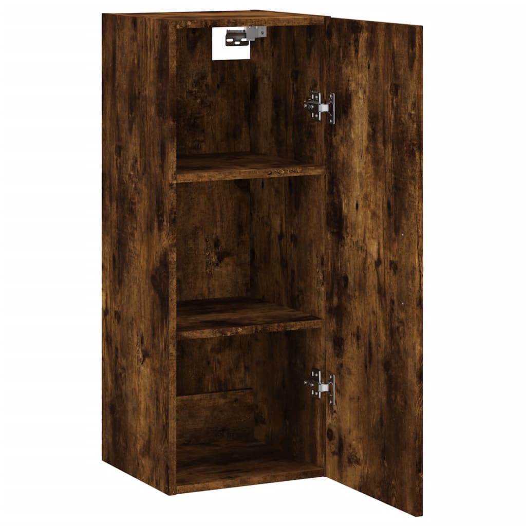 Armoire murale chêne fumé 34,5x34x90 cm bois d'ingénierie