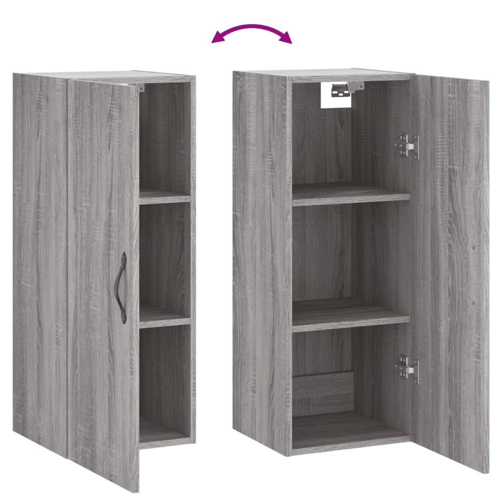 Sonoma gray wall cabinet 34.5x34x90 cm engineered wood