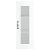 Armoire murale blanc brillant 34,5x34x90 cm