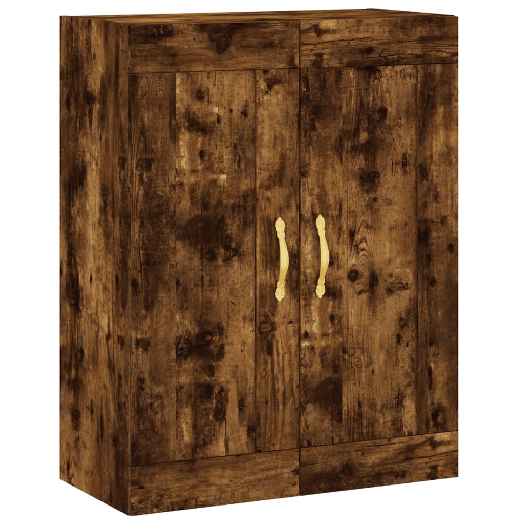 Armoire murale chêne fumé 69,5x34x90 cm bois d'ingénierie