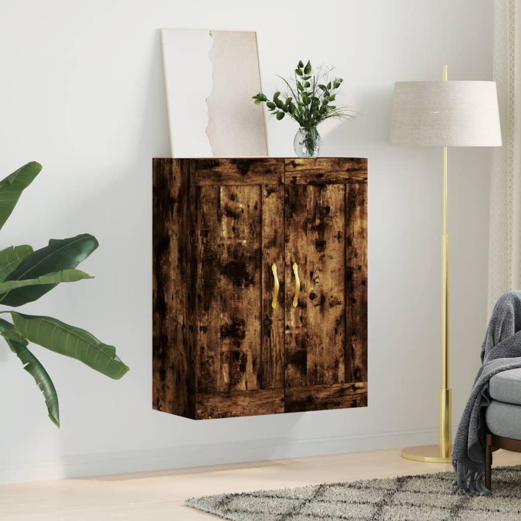 Wandschrank aus geräucherter Eiche, 69,5 x 34 x 90 cm, Holzwerkstoff