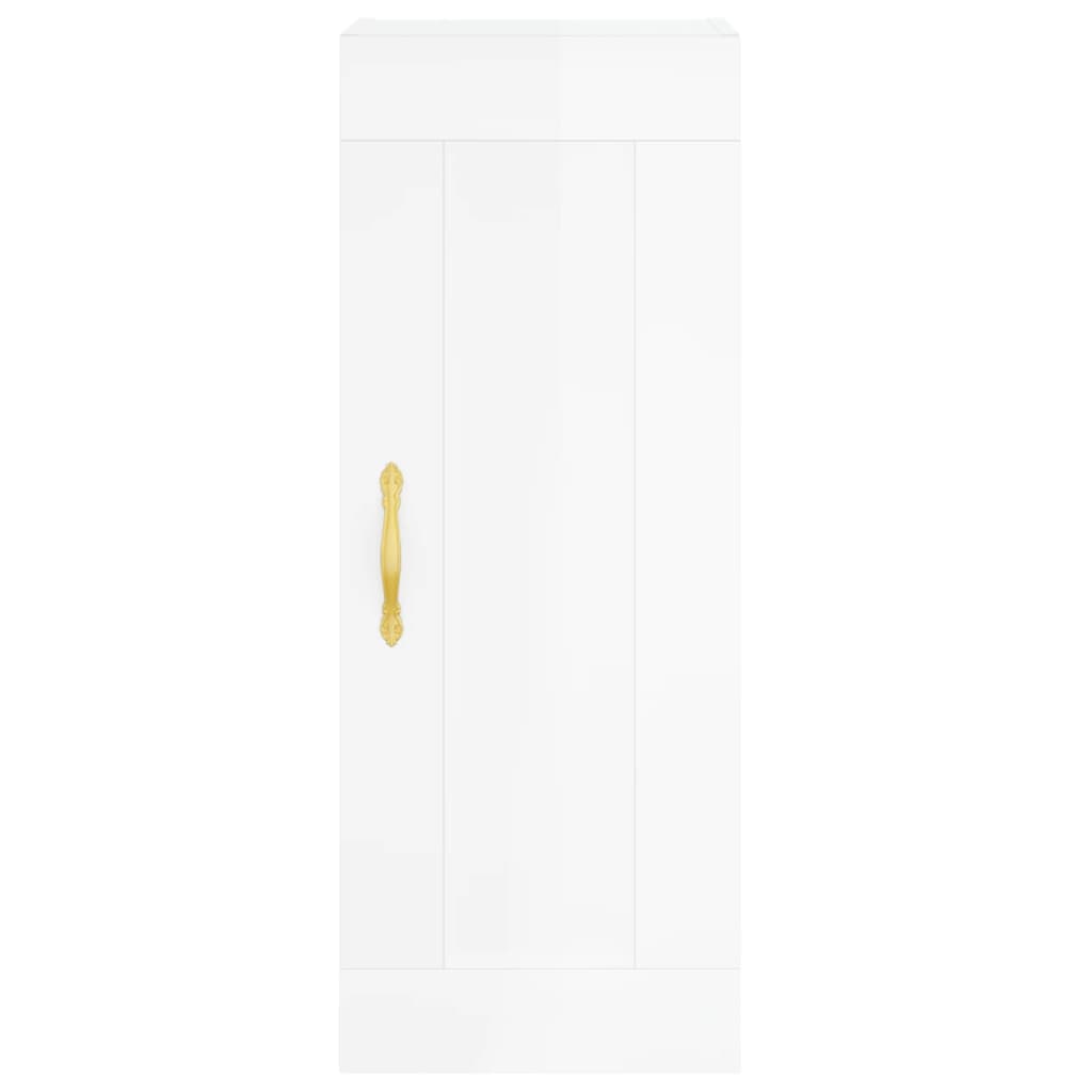 Armoire murale blanc brillant 34,5x34x90 cm bois d'ingénierie