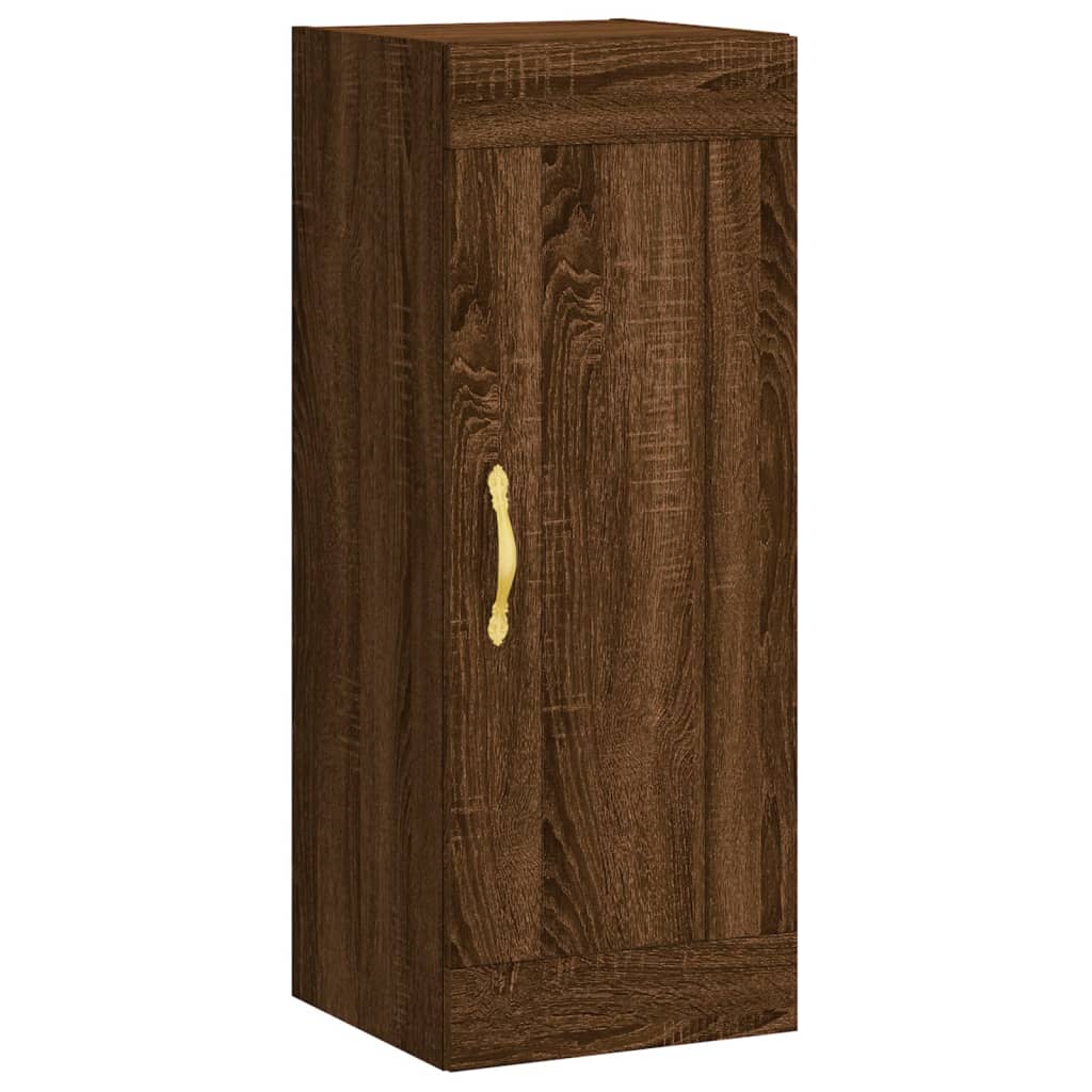 Wandschrank aus brauner Eiche, 34,5 x 34 x 90 cm, Holzwerkstoff