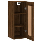 Wandschrank aus brauner Eiche, 34,5 x 34 x 90 cm, Holzwerkstoff