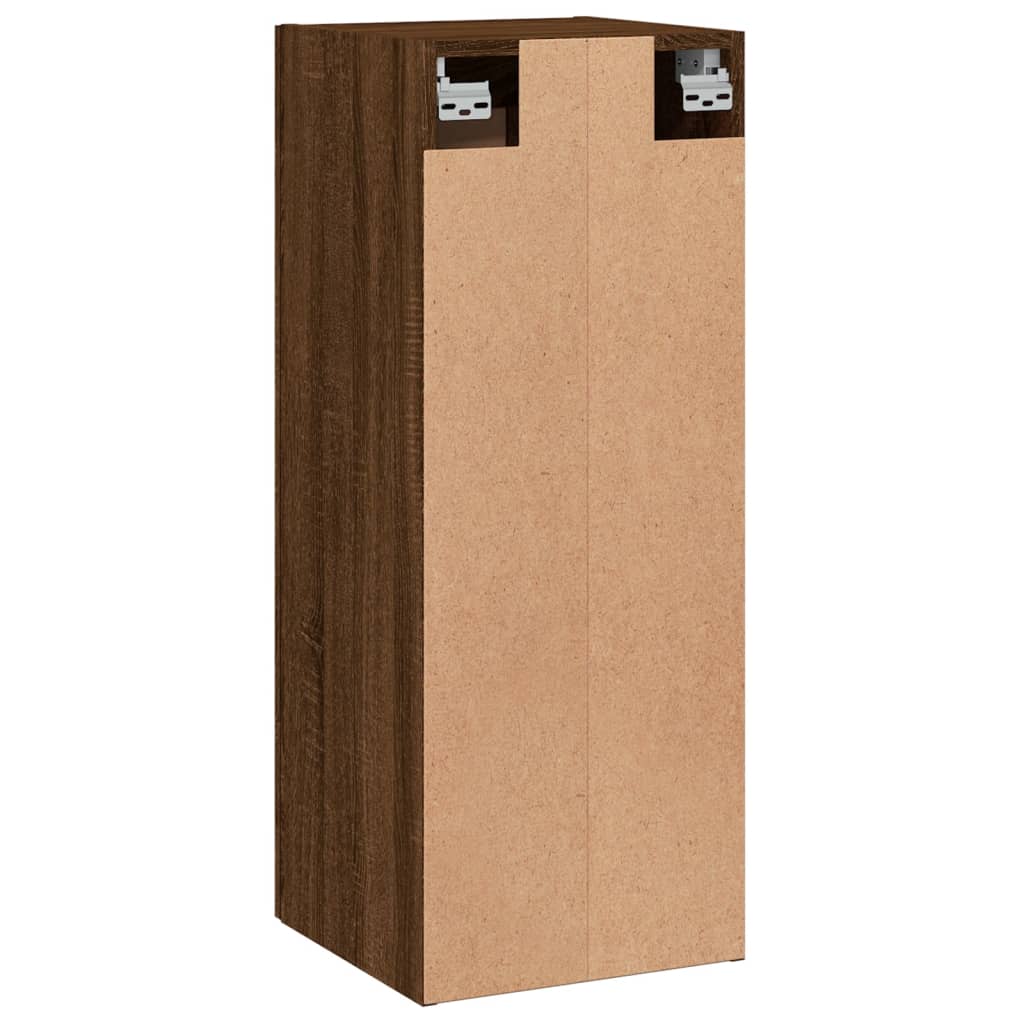 Wandschrank aus brauner Eiche, 34,5 x 34 x 90 cm, Holzwerkstoff