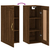 Wandschrank aus brauner Eiche, 34,5 x 34 x 90 cm, Holzwerkstoff