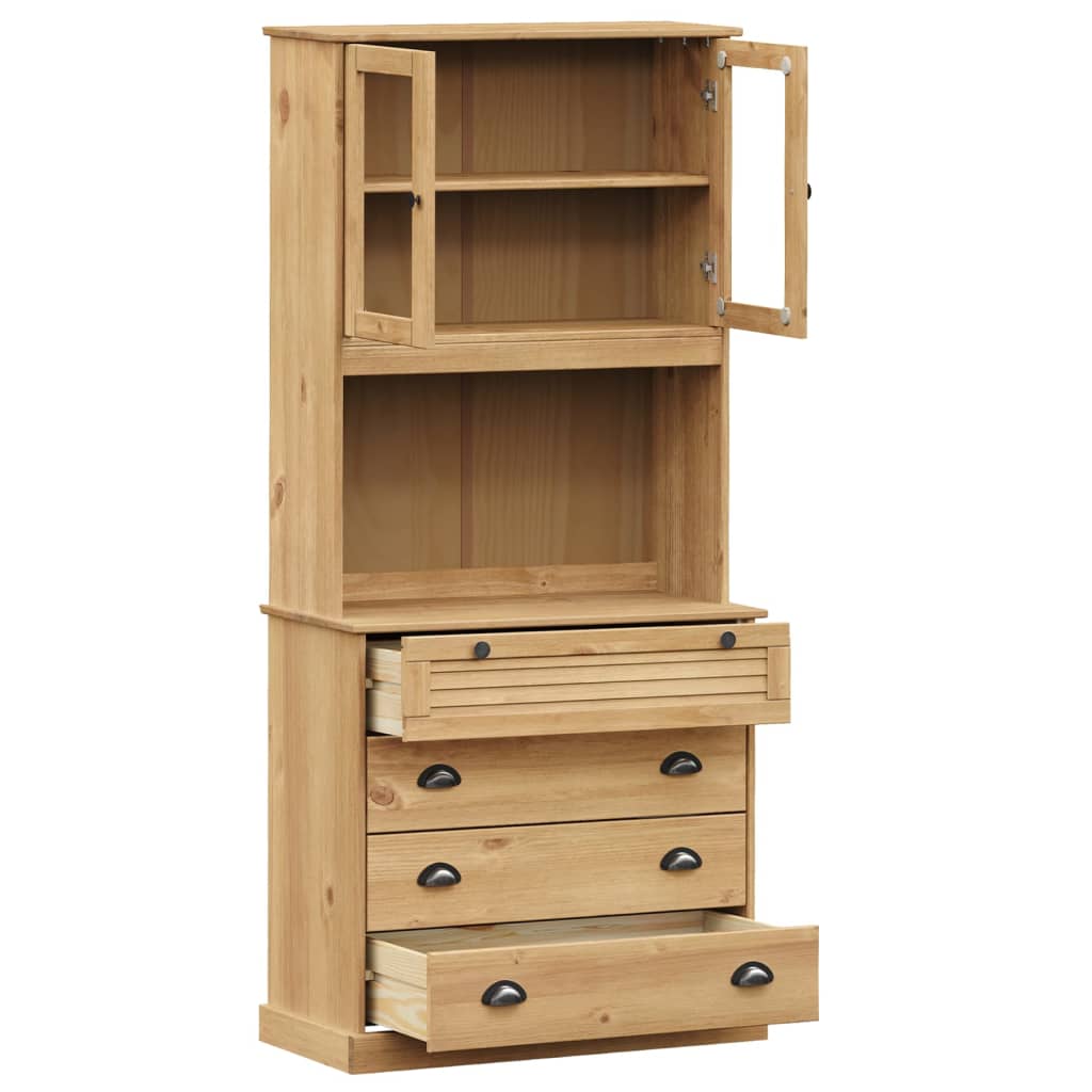 Buffet haut VIGO 80x40x176 cm bois massif de pin