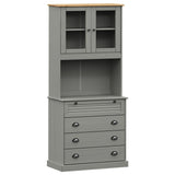 Buffet haut VIGO gris 80x40x176 cm bois massif de pin