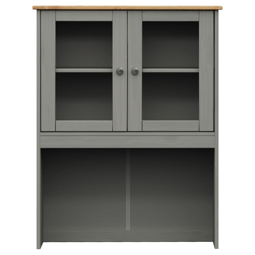 Buffet haut VIGO gris 80x40x176 cm bois massif de pin