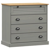 Buffet haut VIGO gris 80x40x176 cm bois massif de pin