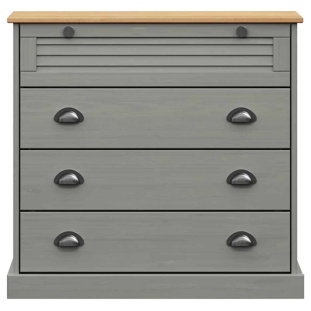 Buffet haut VIGO gris 80x40x176 cm bois massif de pin