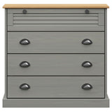 Buffet haut VIGO gris 80x40x176 cm bois massif de pin