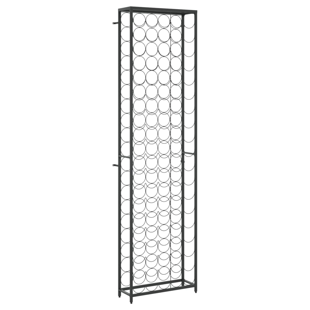 95-bottle black bottle rack 54x18x200cm wrought iron