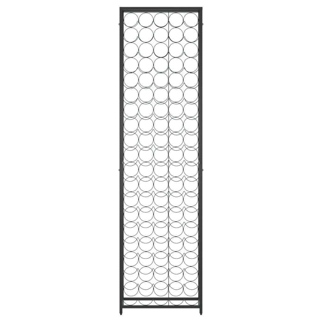 95-bottle black bottle rack 54x18x200cm wrought iron