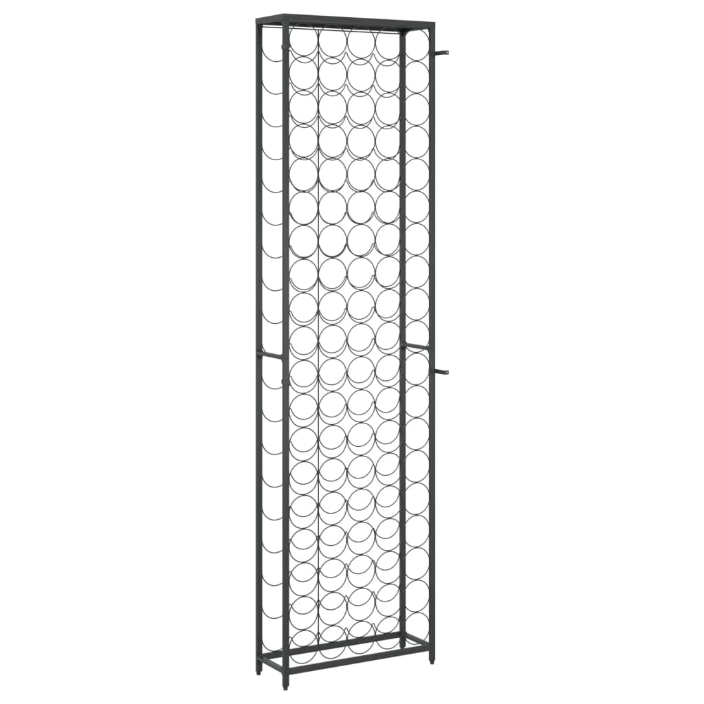 95-bottle black bottle rack 54x18x200cm wrought iron