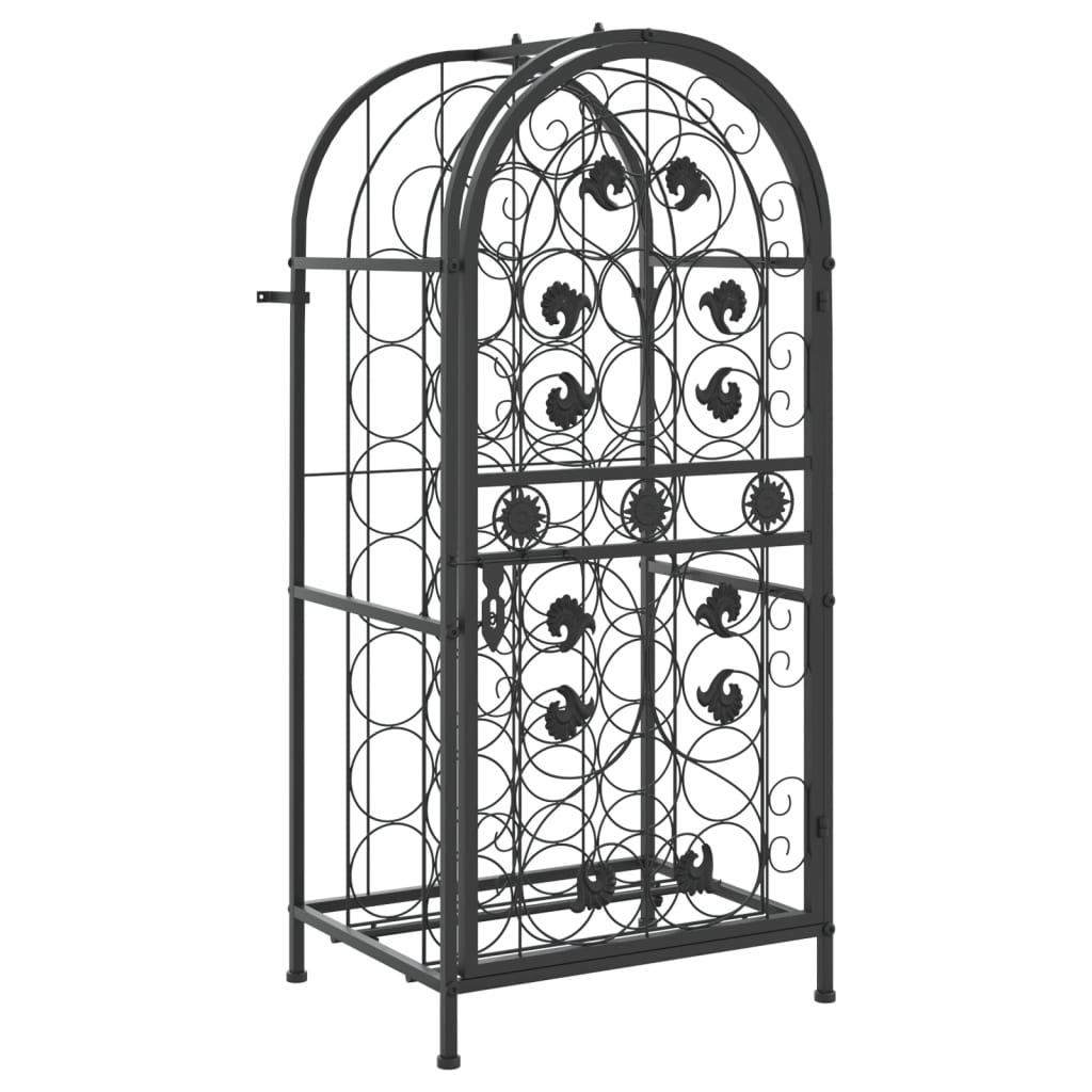 33-bottle black bottle rack 45x36x100 cm wrought iron