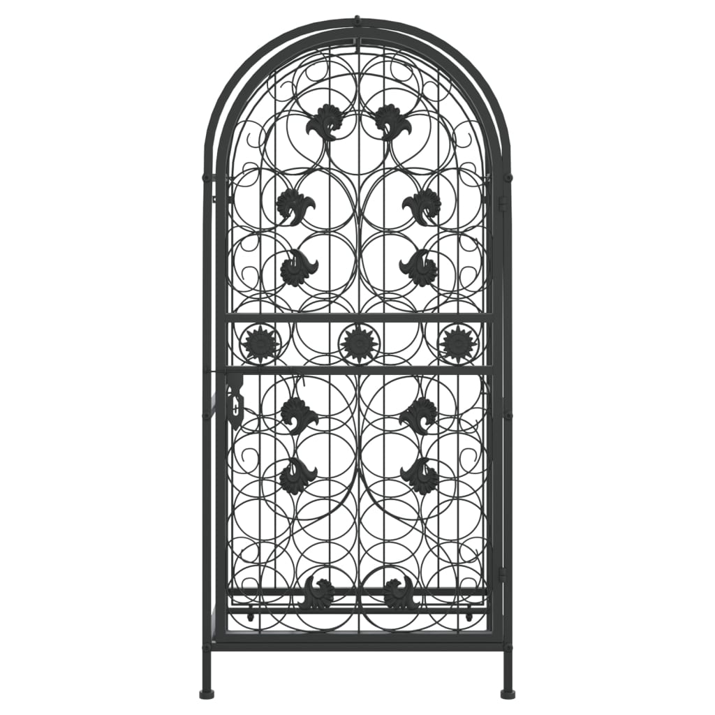 33-bottle black bottle rack 45x36x100 cm wrought iron