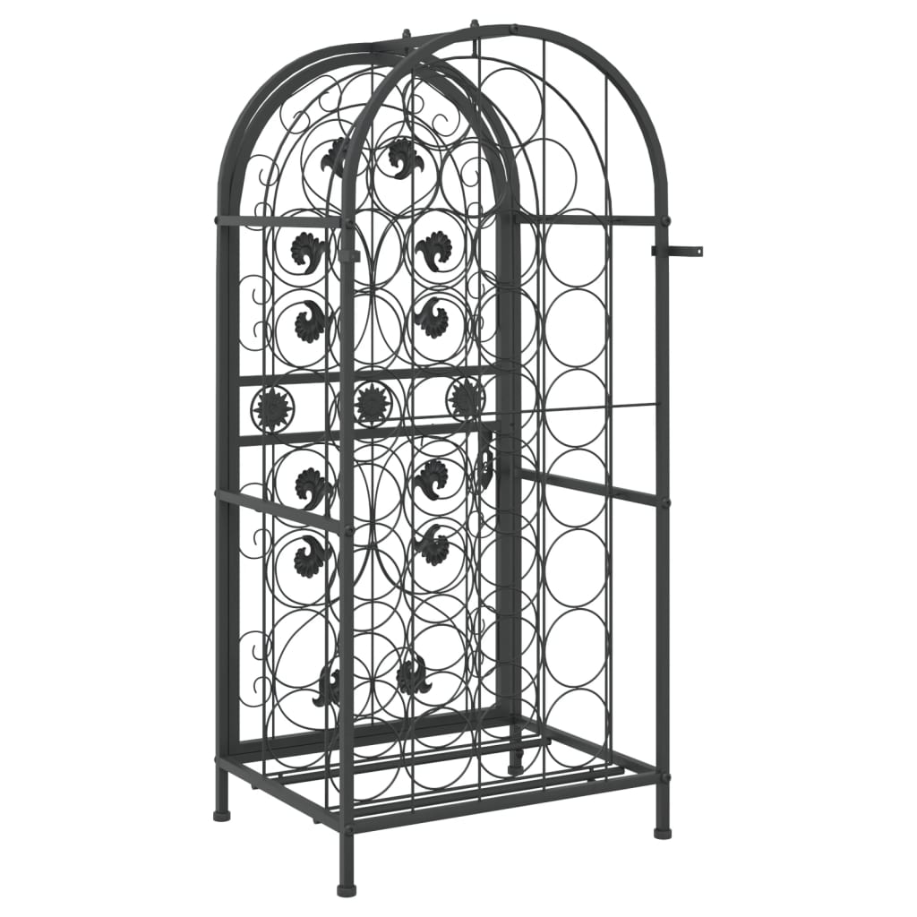 33-bottle black bottle rack 45x36x100 cm wrought iron