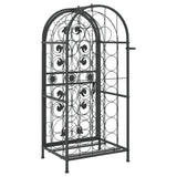 33-bottle black bottle rack 45x36x100 cm wrought iron