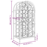 33-bottle black bottle rack 45x36x100 cm wrought iron