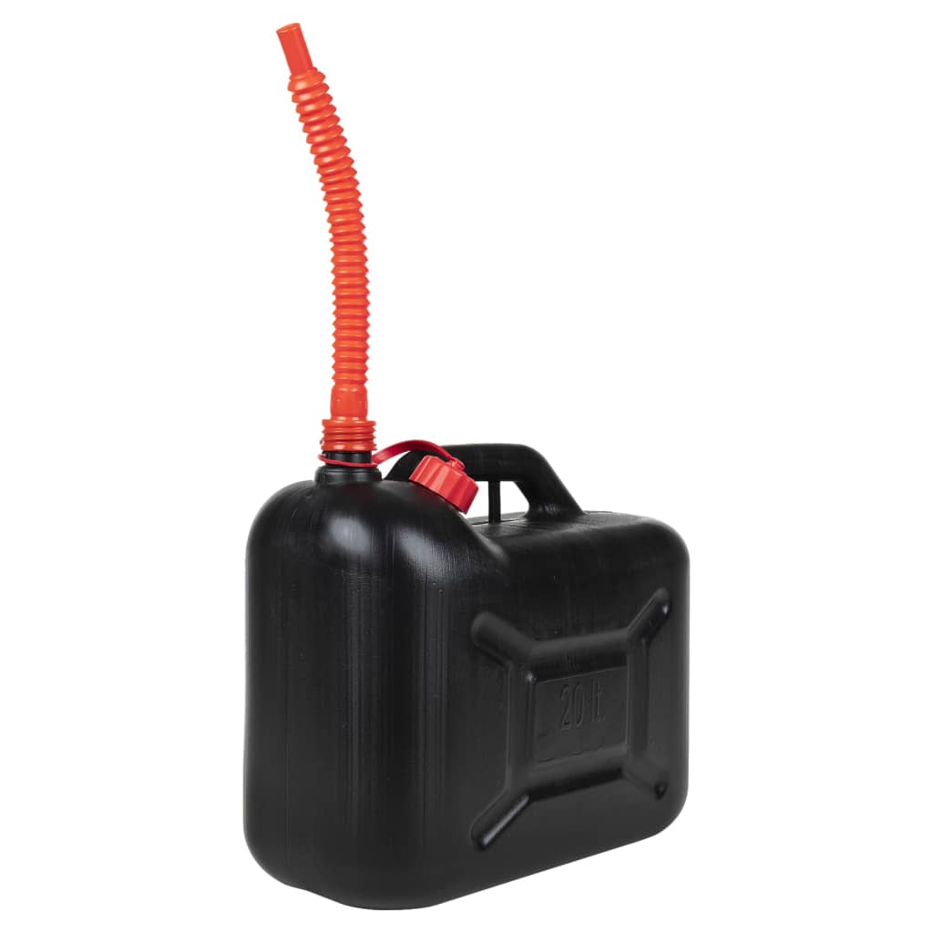 Bidon de carburant avec bec flexible 3 pcs noir 20 L plastique