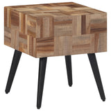 Beistelltisch 40x40x45 cm aus massivem recyceltem Teakholz