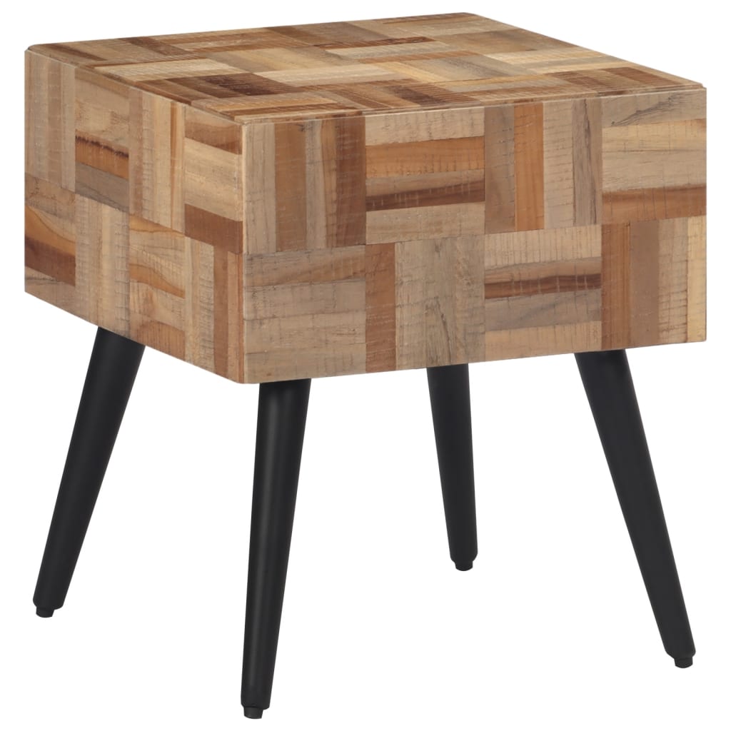 Beistelltisch 40x40x45 cm aus massivem recyceltem Teakholz