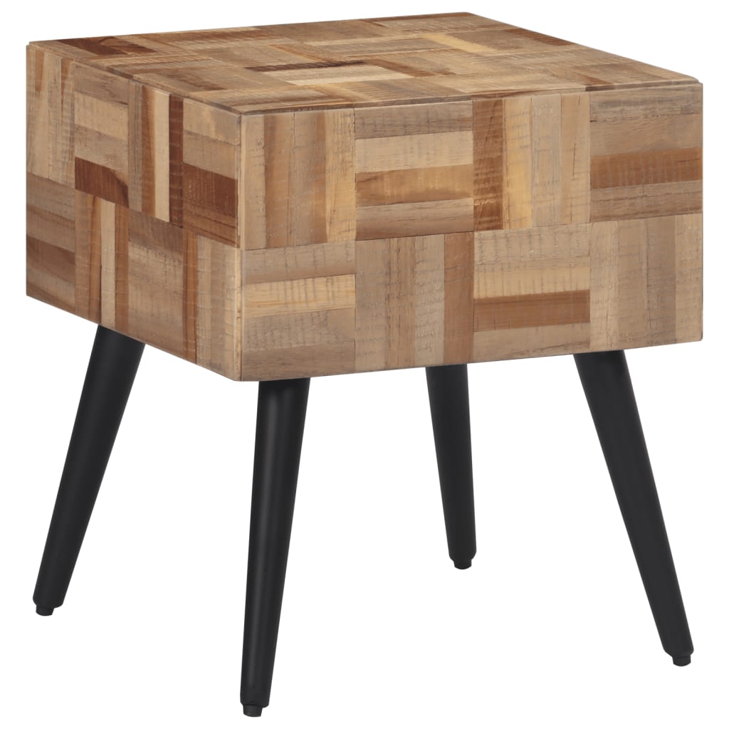 Beistelltisch 40x40x45 cm aus massivem recyceltem Teakholz