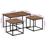 Nesting Coffee Tables 3 pcs Solid Teak Wood